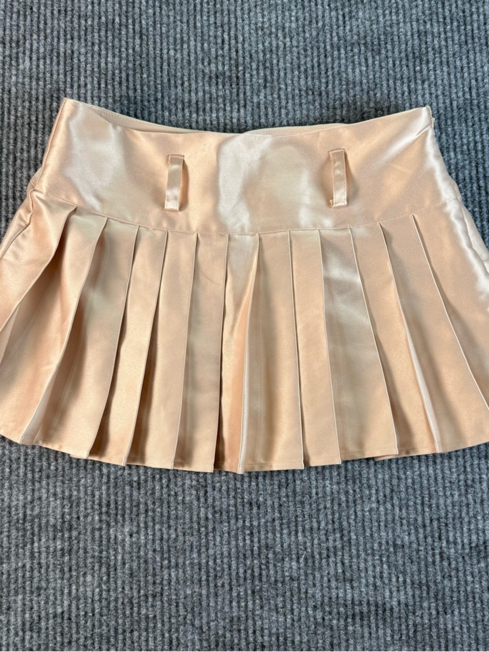 Baby Phat Satin Pleated Mini Skirt in Champagne Blush